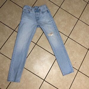 Levi's Sky Blue Ripped Jeans